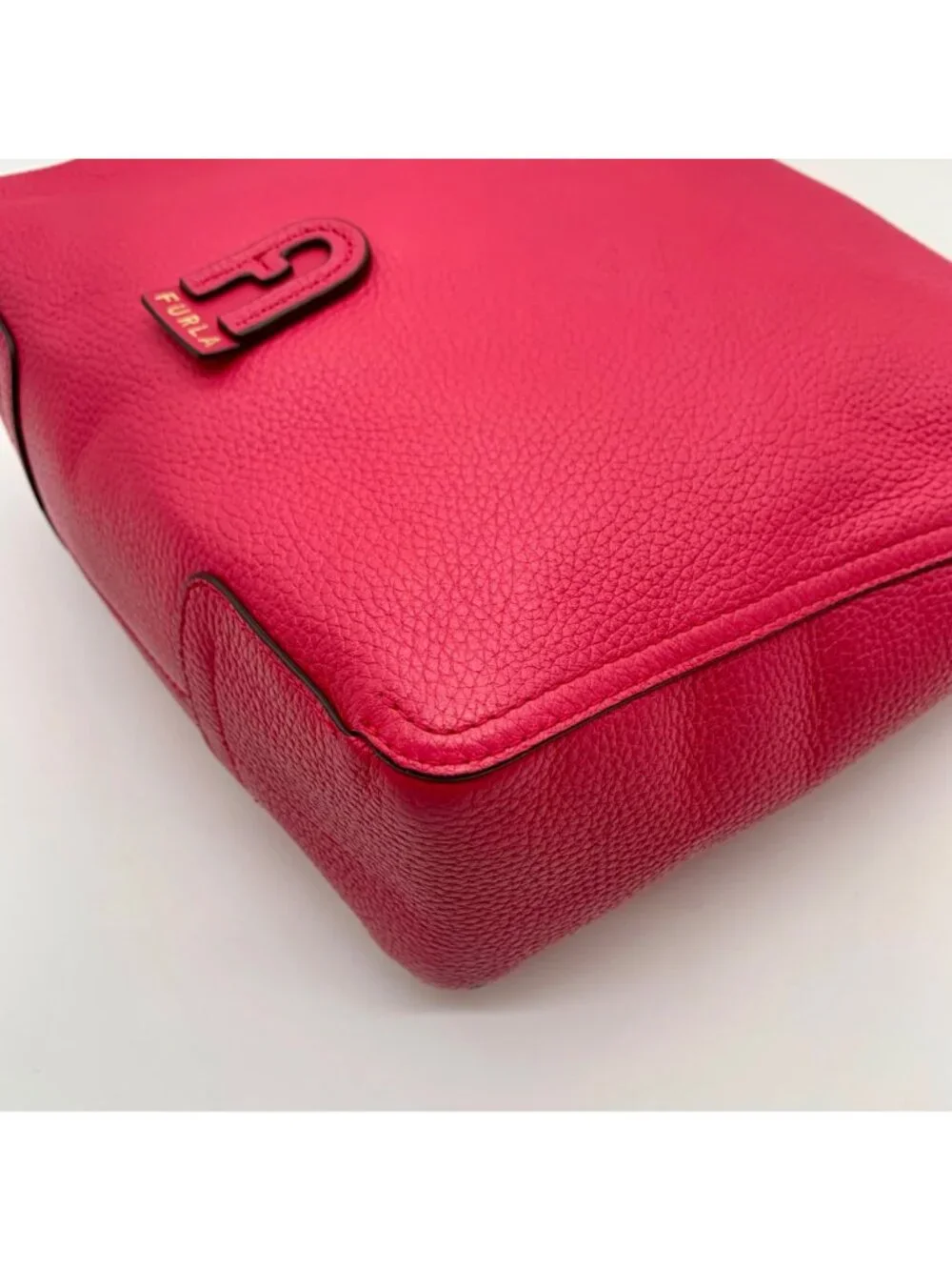 Furla Hot Pink Pebbled Leather Atena Hobo Bag